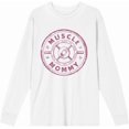 thumbnail image 4 of Muscle Mommy Weight Plate Adult White Crew Neck Long Sleeve Tee-XXL, 4 of 6