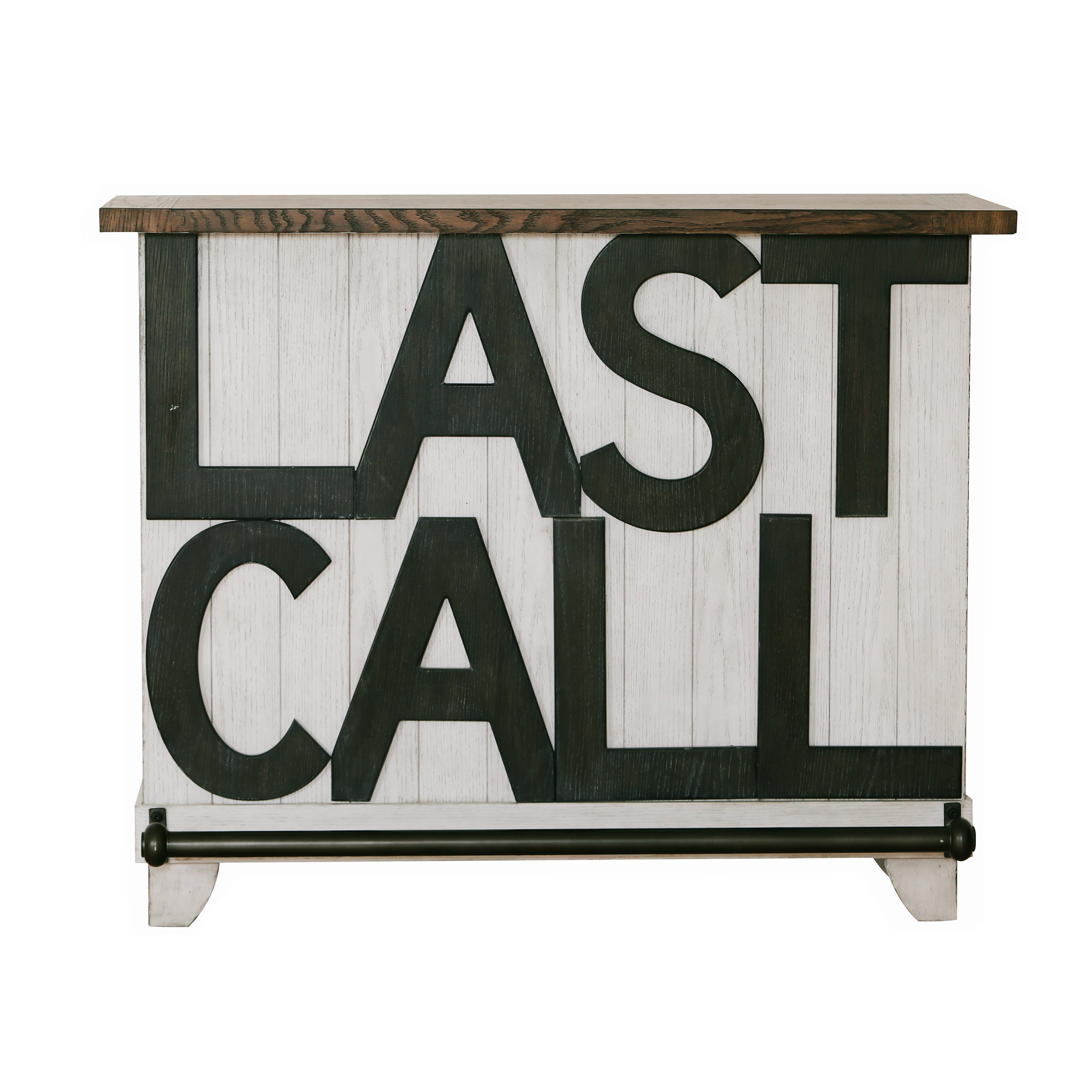 Last Call Locking Home Bar in Weathered White - Walmart ...