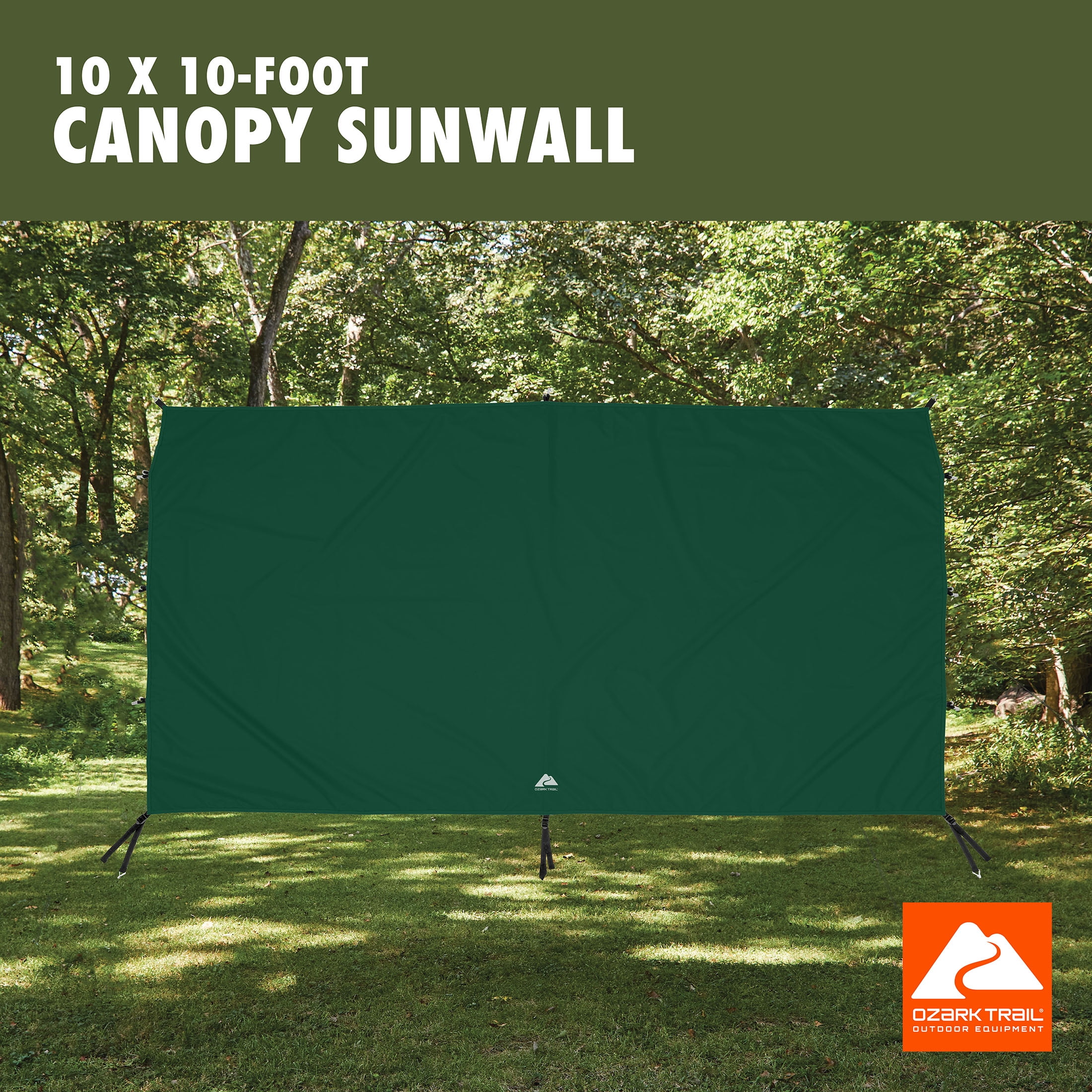 Ozark Trail Dark Green 10'x10' Canopy Sun Wall Accessory