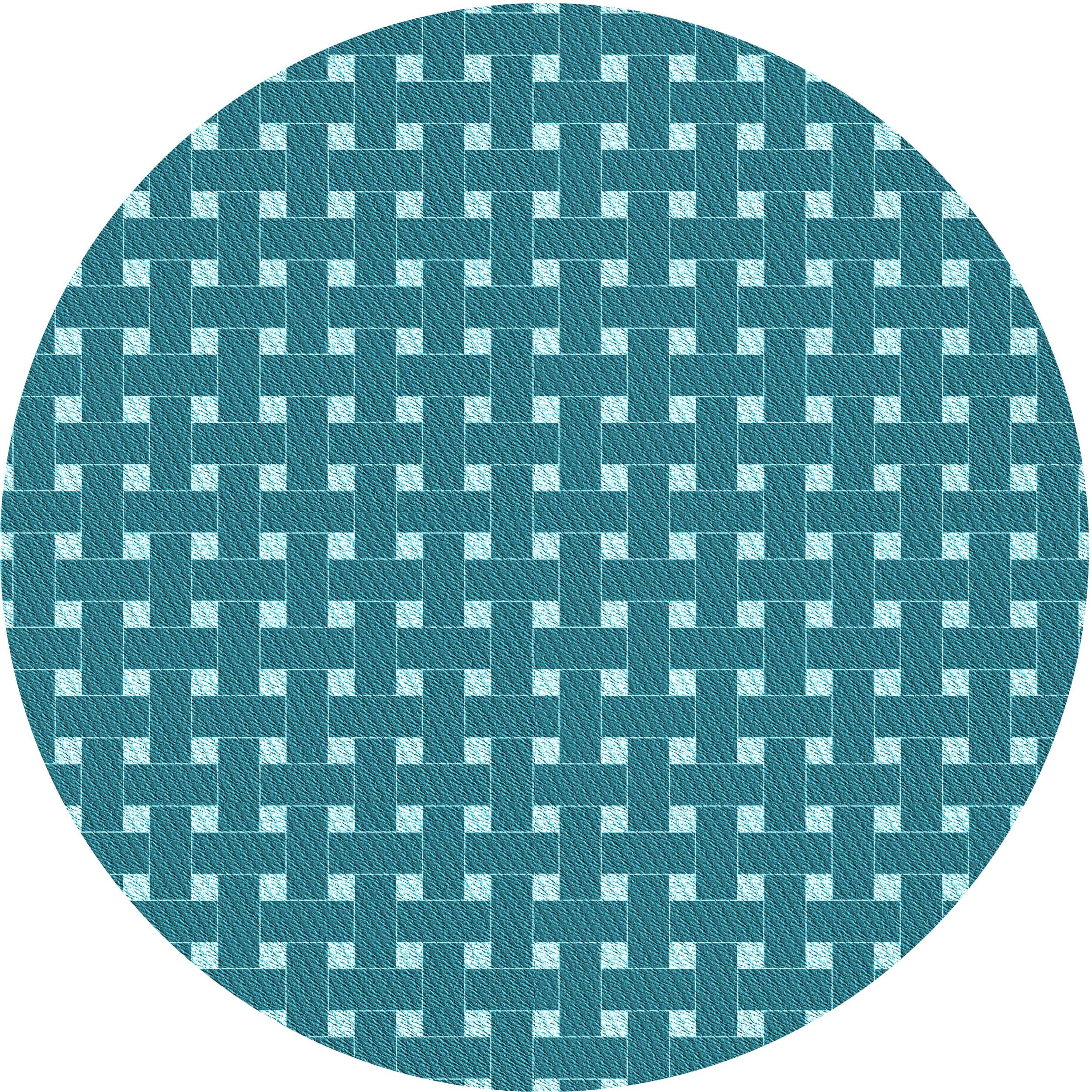 Ahgly Company Indoor Round Patterned Dark Cyan Green Area Rugs, 4 ...