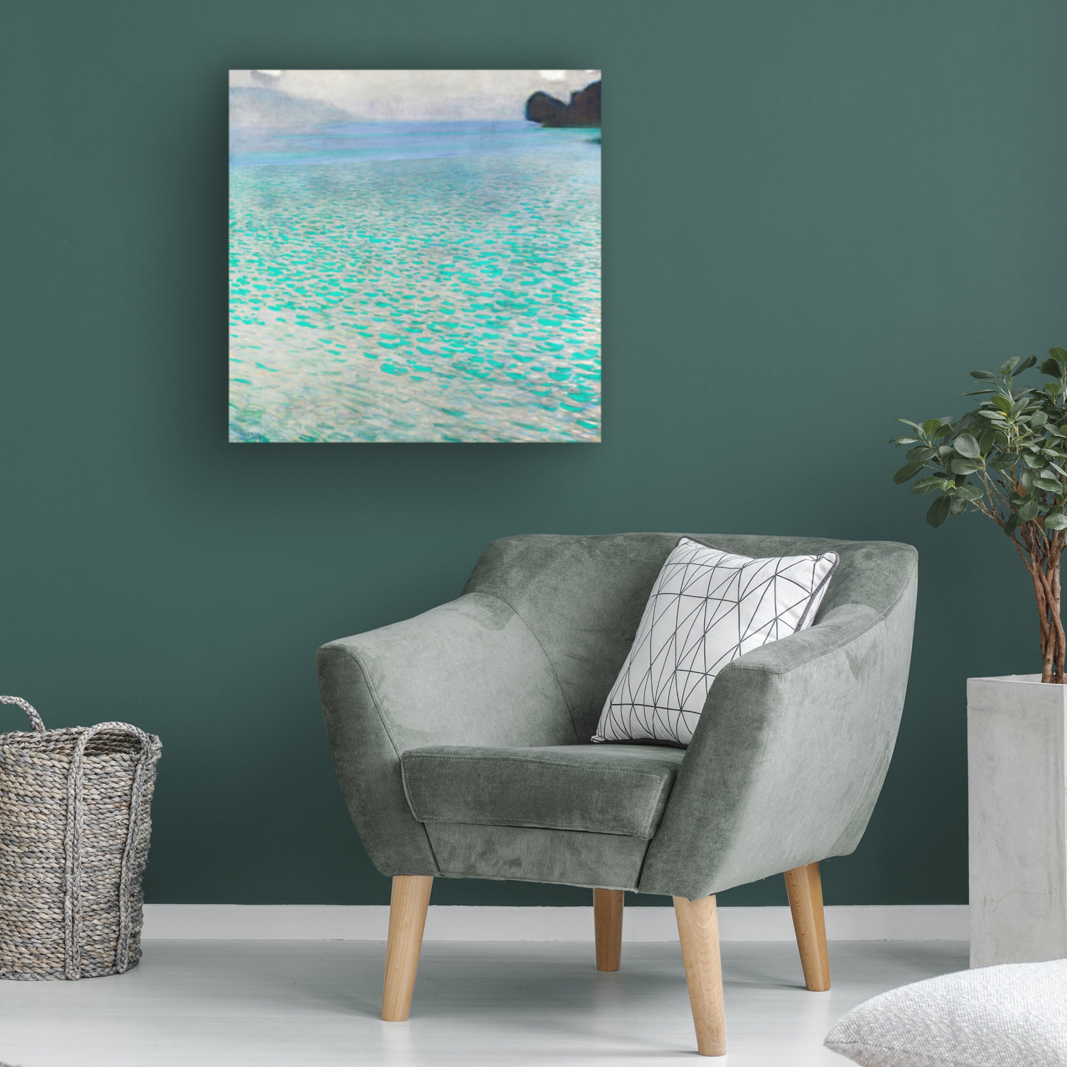 Canvas Wall Art - Pictufy 'Attersee 1900' Wall Art for Living Room, Bedroom, or Office Décor by Trademark Fine Art - 35 x 35 Inches