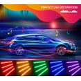 thumbnail image 6 of EIMELI 4 in 1 Strip Light 4pcs 48 LED APP Controller Car Interior Lights, Waterproof Multicolor Music Under Dash Lighting Kits for APP control atmosphere light 5050,Car Charger Included,DC 12V, 6 of 9