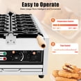 thumbnail image 5 of Fish Waffle Maker, Commercial 2400W Electric Taiyaki Maker 6 Fish-shaped Nonstick Waffle Making Machine Stainless Steel Rotating Taiyaki Maker Temperature and Time Control, 5 of 10