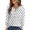 White, variant on Women's Casual Loose Floral Print V-Neck Top T-Shirt, Relaxed Polka Dot Print V-Neck T-Shirt Blouse, Fun and Casual for Daily Outfits and Leisure,Black,L