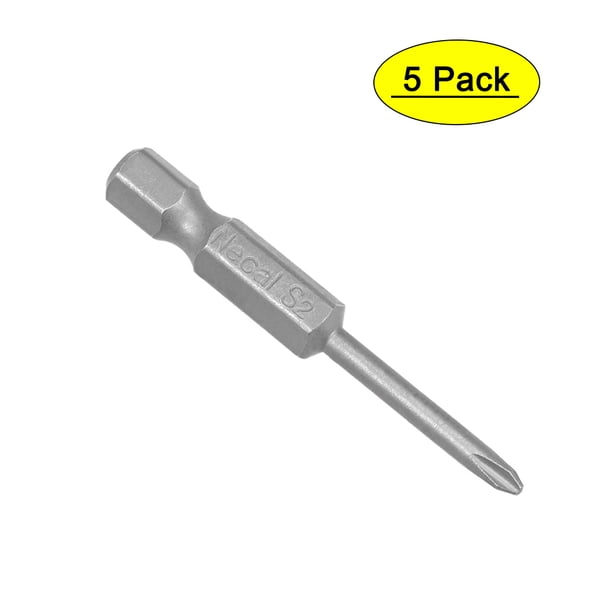 5 Piezas de Brocas Magnéticas Phillips, Vástago Hexagonal S2 Herramienta Eléctrica, 3.0xPH1