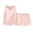 thumbnail image 6 of CYRBOKO Girls Outfit Sets, Soft Sleeveless Elastic Waist Sleepwear Loungewear Sets Pink Size 5-6 T, 6 of 7