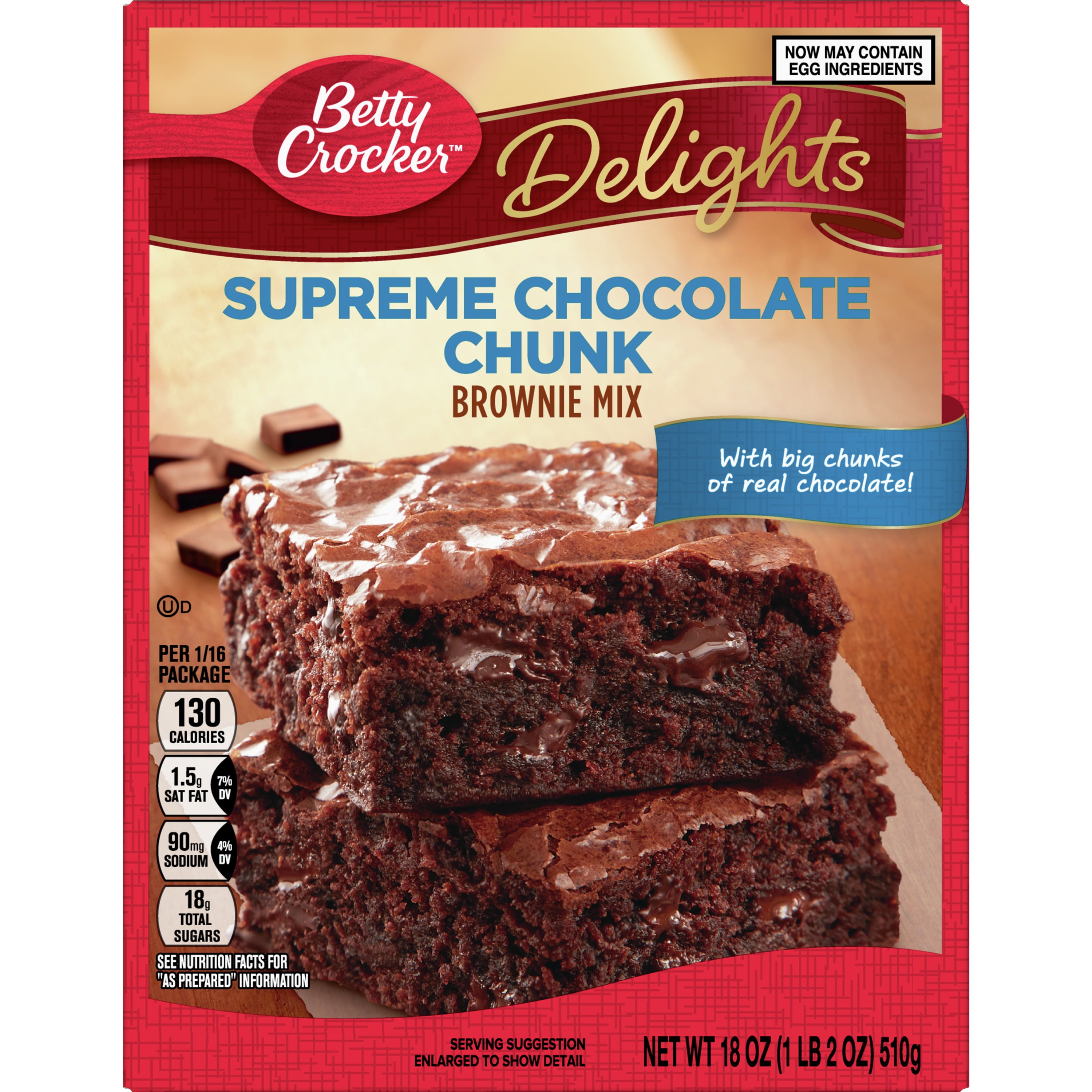 Betty Crocker Delights Supreme Chocolate Chunk Brownie Mix, 18 oz.