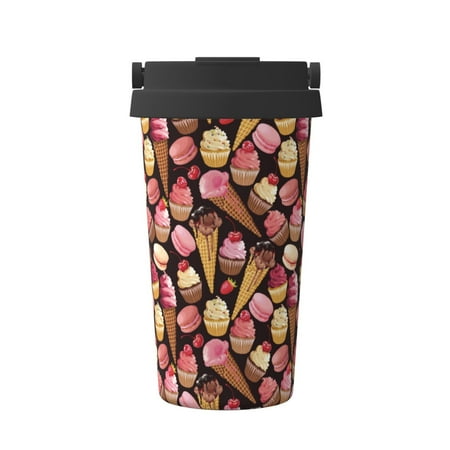 

Vsdgher Ice Cream Cake Coffee Mug Pobtable To Stainless Steel Coffee Tumbler Coffee Cups with Lids Thermos for Hot and Cold Drink