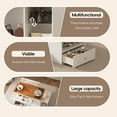 thumbnail image 4 of MODERNLUXE Closet Island with 6 Drawers,Wardrobe Armoire Bedroom Island with Glass Display Top & Open Shelves,Wooden Walk-in Closet Island for Bedroom,White, 4 of 9