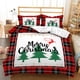thumbnail image 1 of Juego de cama de tres piezas con impresión digital 3D a cuadros navideños, funda de edredón de uso confiable, 1 of 6