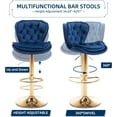 thumbnail image 3 of JESTOP Modern Swivel Pub Height Barstool Set of 2, High Dining Chair with Velvet Seat, Backrest, Armless Hydraulic Counter Stool, Gold Base Island Stool, 3 of 7