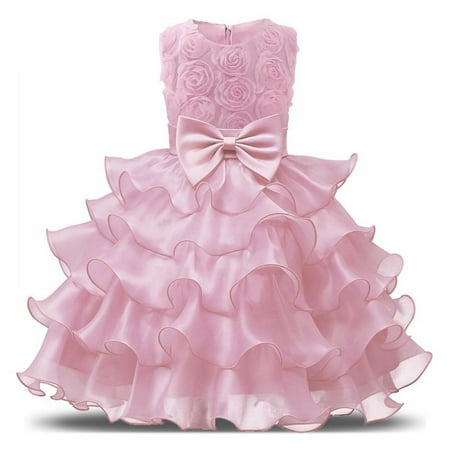 

BULLPIANO Toddler Girl Dress Kids Ruffles Lace Party Wedding Dresses Layered hem cake-style design Tutu Wedding Party Flower Dress 3-10 Years