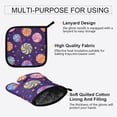 thumbnail image 3 of Yayeee Oven Mitts and Pot Holder Set of 4 Heat Resistant Kitchen Gloves Baking Hot Pad, Candy Cosmic Swirls, 3 of 5