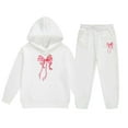 thumbnail image 3 of HAYIMI Children Long Sleeve Outfit Sets Sweatshirt Tops Hoodie Trousers Pants Sets Casual Hooded Printed Trouser Suit With Bowknot Cartoon Clothes Sets for Child Birthday Party Wear, 3 of 3