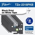 thumbnail image 2 of Brother TZE231 Standard Adhesive Laminated Labeling Tape, 0.47" x 26.2 ft, Black on White-8 Pack, 2 of 5