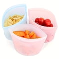 thumbnail image 4 of Reusable Silicone Food Storage Bags - Leak-proof, Airtight Fridge and Freezer Containers | 500ml, 1000ml, 1500ml | Great for snacks, fruits, and vegetables | Clear design with zipper closure, 4 of 15