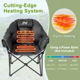 thumbnail image 3 of Sunyrisy Oversized Heated Camping Chair, Folding Outdoor Chair with 3 Heat Settings, Dual-Zone Heating, Supports up to 500 lbs, Portable Heated Chair for Camping, Fishing and Sports Events, 3 of 7