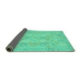 thumbnail image 2 of Ahgly Company Indoor Round Oriental Turquoise Blue Modern Area Rugs, 5' Round, 2 of 4