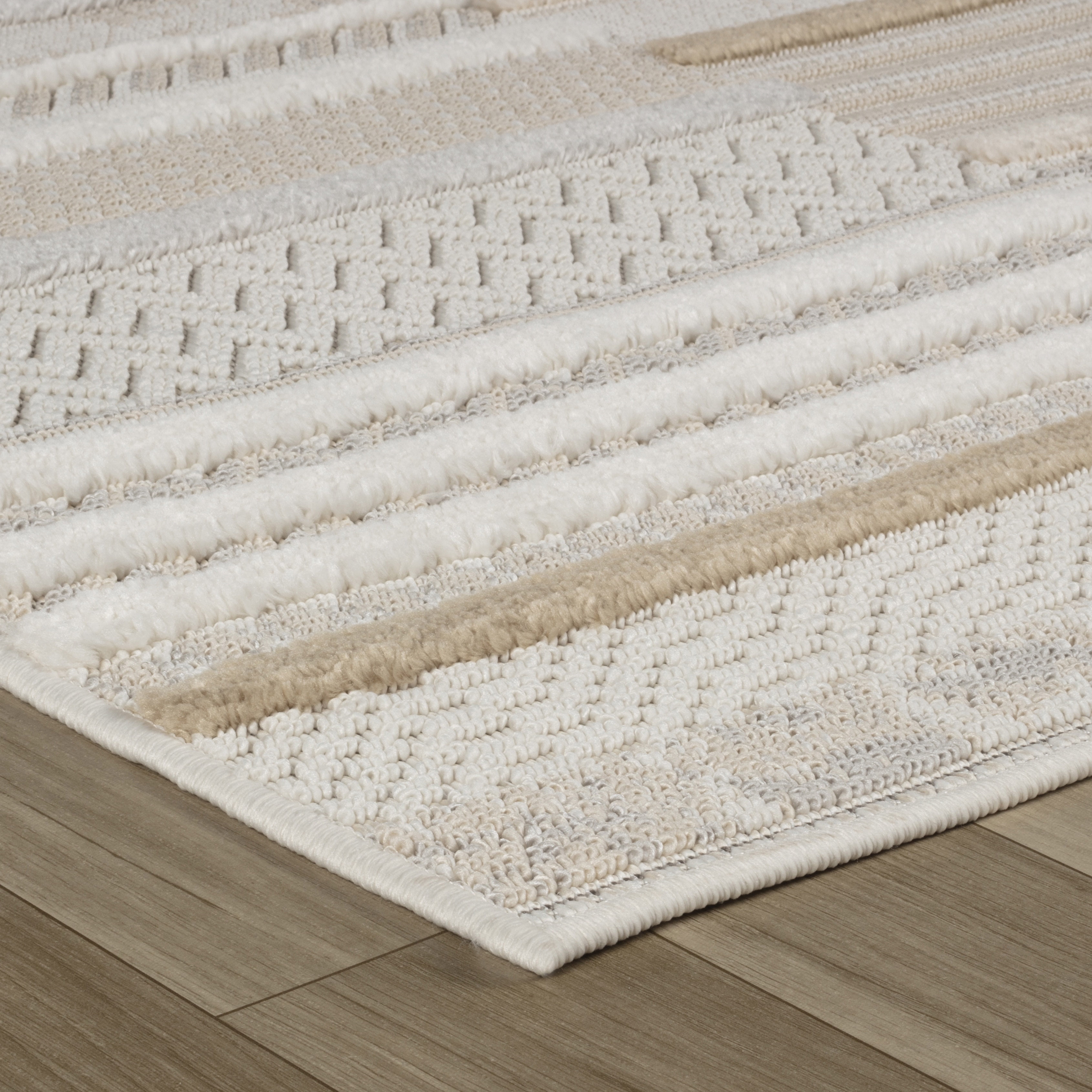 Rug Branch Maison Modern Indoor Area Rug, Beige Cream, Abstract - Living Room, Bedroom, Dining Room, and Kitchen