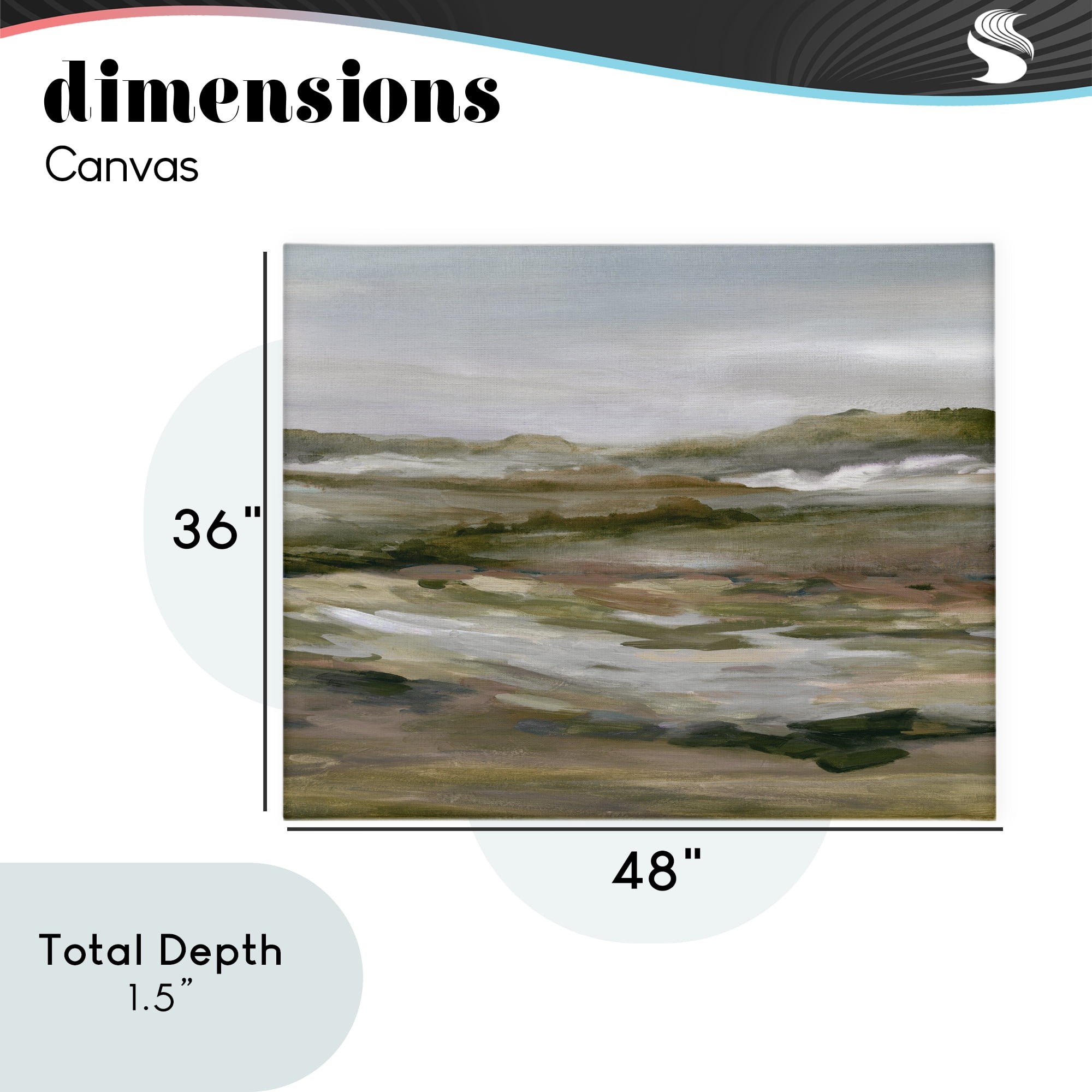 Stupell Industries Natural Meadow Abstract Horizon Canvas Wall Art, design by Carol Robinson