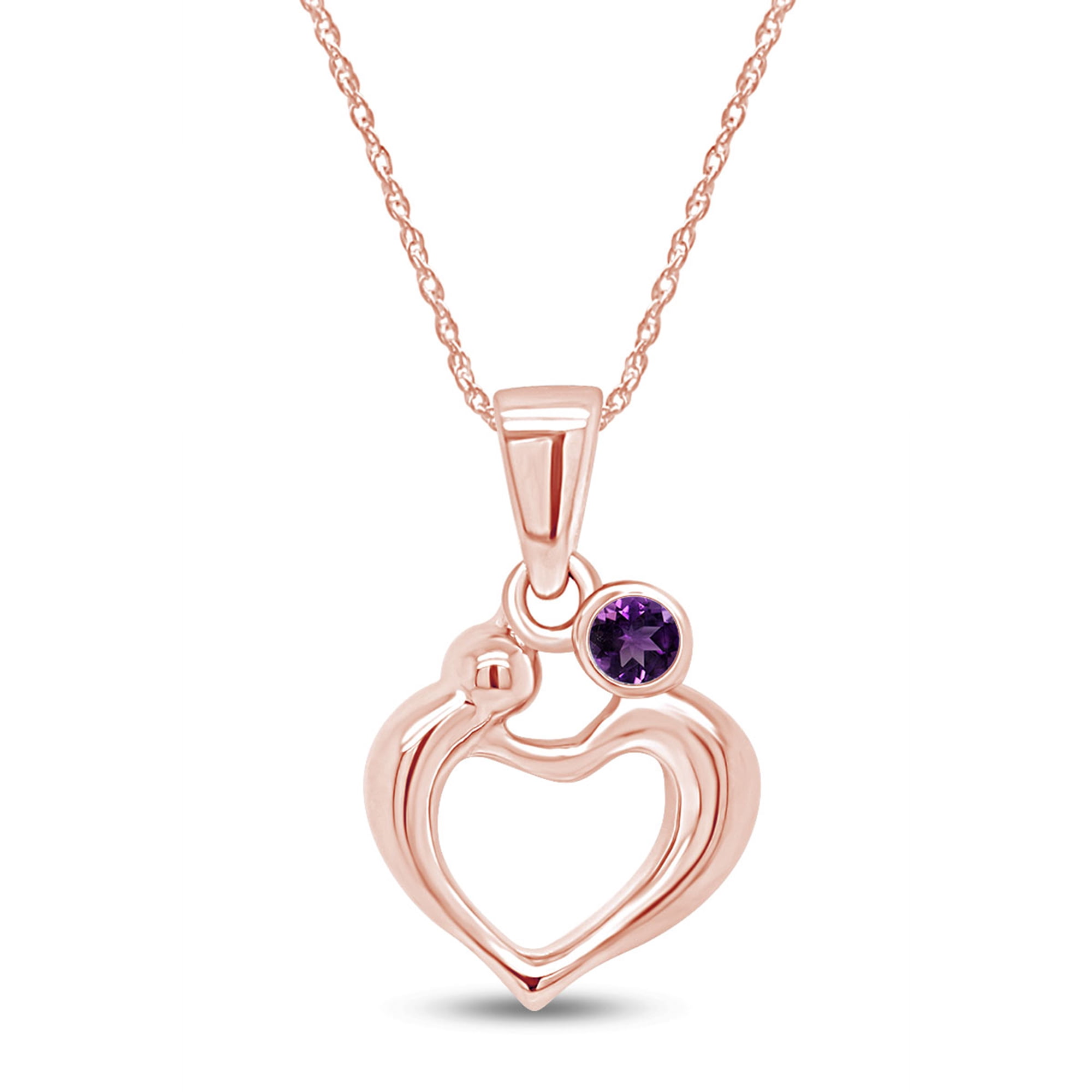 Heart Pendant Necklace In 14k Rose Gold 