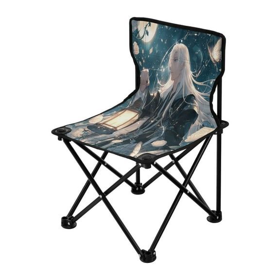 Folding Chair（Maximum weight capacity 220lb）Camping Chair For Camping Picnicking Outdoor Beach and Travel Moonlight Messenger