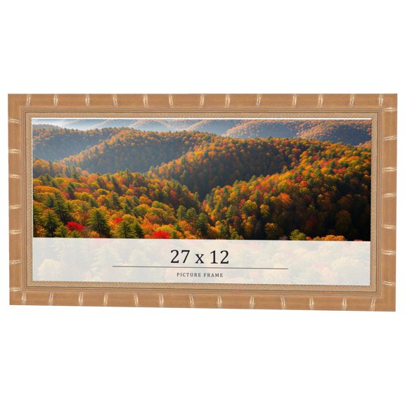 27x12 Frame Gold Real Wood Picture Frame Width 1.5 inches | Interior Frame Depth 0.5 inches |