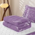 thumbnail image 5 of jejeloiu Soft Paisley Zipper Full Size Comforter Sets with Fitted Sheet and 2 Pillowcases,Delicate Pattern Zipper Bedding Set For Adults,Purple White,Reversible,4-Piece, 5 of 7