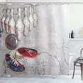 thumbnail image 1 of Ambesonne Bowling Shower Curtain, Grunge Objects, 69"Wx70"L, Pale Grey Dark Blue, 1 of 3
