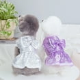 thumbnail image 5 of Tangpan Sequins Bow-Knot Pet Dance Dress Dog Christmas Party Dress (Purple, XL), 5 of 7