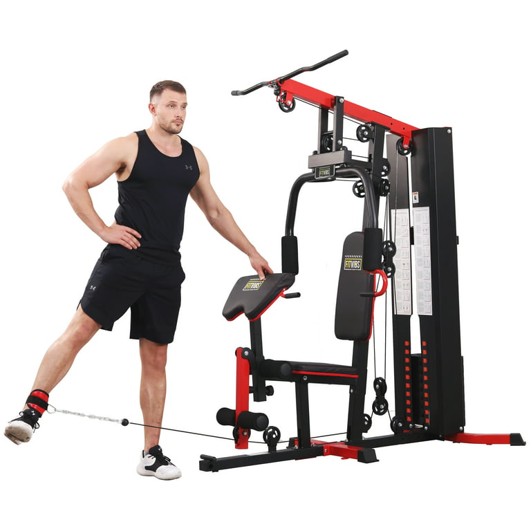 Fitvids LX750 Home Gym System Workout Station with 330 Lbs of Resistance,  122.5 Lbs Weight Stack, One Station, Comes with Installation Instruction  Video, Ships in 5 Boxes 