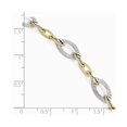 thumbnail image 4 of 10 Karat Two-Tone Gold Polished and Textured Link Bracelet, 4 of 4