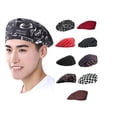 thumbnail image 3 of Hombres Mujeres Malla Patchwork Chef Restaurante Cocina Ropa de trabajo Sombreros Boina Hotel Bakey Café Camarero Gorra transpirable 56-58cm Feliz Sencillez, 3 of 3