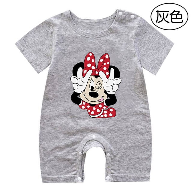 Mono de algodón para bebé recién nacido, peleles de manga corta para niña, ropa de dibujos animados de Mickey Mouse y Minnie, Tops de verano, trajes para niños pequeños de 9M Gao Jinjia LED
