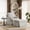 Chair+Ottoman-Beige, variant on UIXE Swivel Accent Chair, Chenille Upholstered Armchair with Skirted Base for Living Room, Modern Arm Chair Single Sofa Bedroom Reading Seat-Beige
