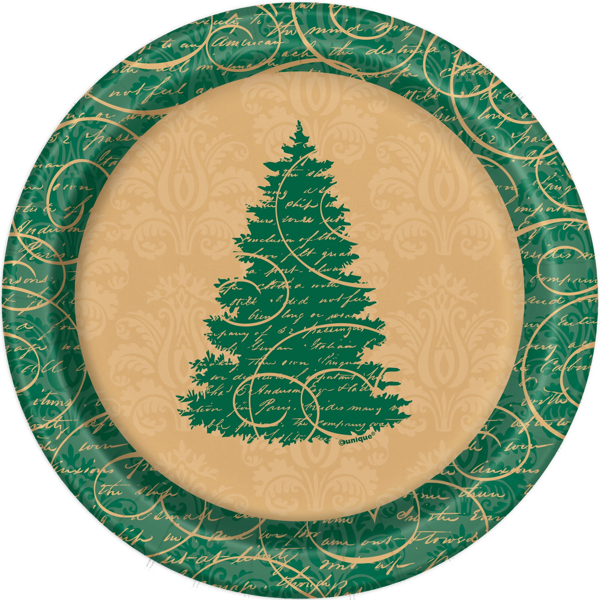 7" Elegant Christmas Paper Dessert Plates, 8ct  Walmart.com