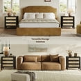 thumbnail image 5 of SICOTAS 26.78"W Black Nightstand 3 Drawer Dresser Set of 2, Boho Night Stands Large Nightstand with 3 Drawers, Rattan Beside Table 25.67" Tall End Table for Bedroom Enterway Living Room, 5 of 9