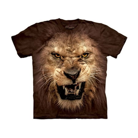 - The Mountain Cotton Big Face Roaring Lion Awesome Youth T-Shirt (Small)
