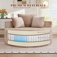 thumbnail image 2 of Muumblus Oversized Round Lounge Chaise Chair Indoor,Boneless Cloud Couch with 3 Pillows, No Assembly Required, Modern Accent Chair for Living Room, Camel Chenille, 2 of 12