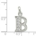 thumbnail image 2 of 925 Sterling Silver Polished White Cubic Zirconia Letter Name Personalized Monogram Initial B Pendant Necklace 21x11mm W, 2 of 2