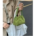 thumbnail image 2 of Bolsos de ante vintage para mujer, bolso de mano, bolso de cubo con cordón, bolso de hombro tipo bandolera, bolso de uso diario,Verde, 2 of 8