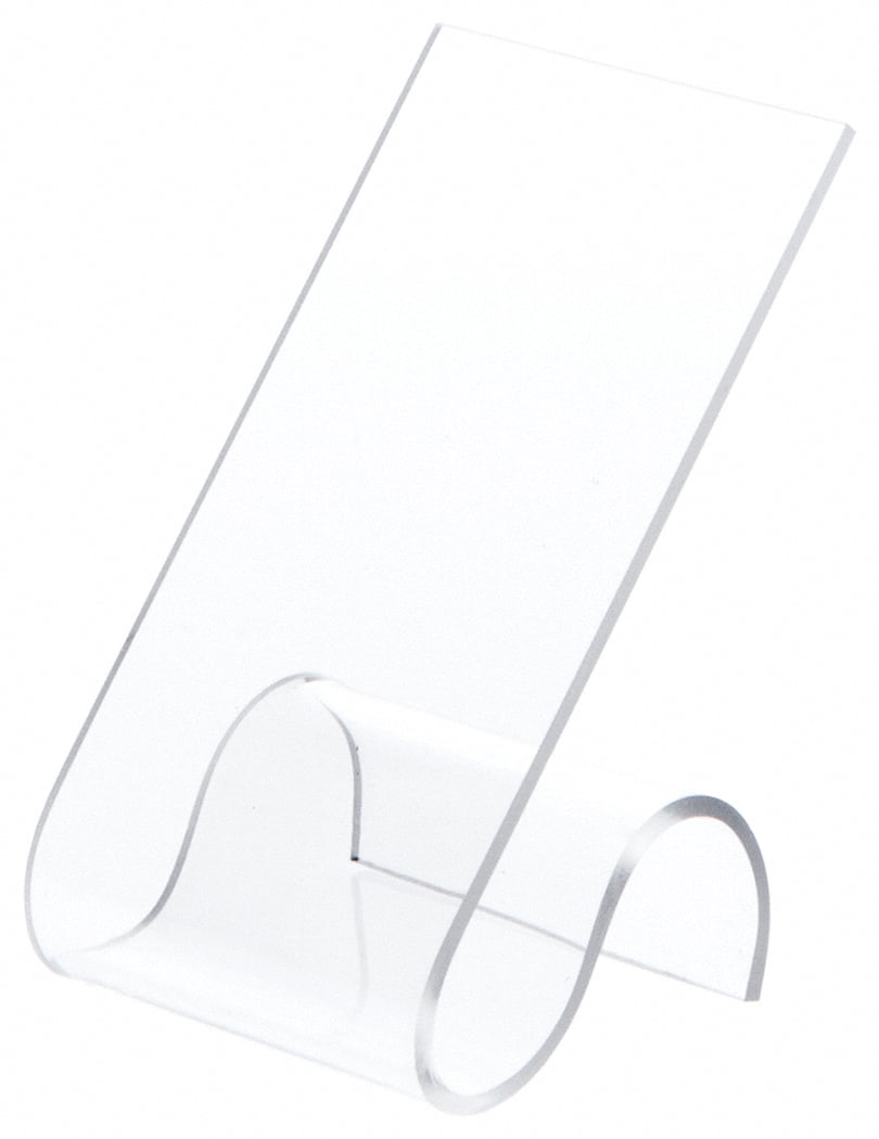 Back Acrylic Shoe Riser 3"W x 8"H x 5 1/8"D Clear Slant with Heel Stop 