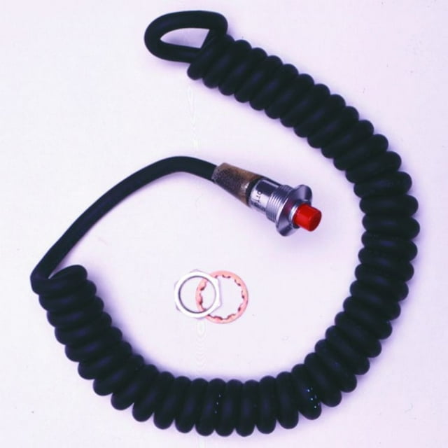 TCI Automotive Push Button Switch 388400 Drag Race; Microswitch; Bulkhead Mount; 5/8 Inch Fine Thread; 10 AMP; Spiral Cord; 7 Foot