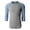 Gray/Blue, variant on Ma Croix Tri Blend Raglan 3/4 Sleeve Baseball Jersey T-Shirt S-2XL