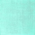thumbnail image 1 of Ahgly Company Indoor Square Solid Turquoise Blue Modern Area Rugs, 6' Square, 1 of 4