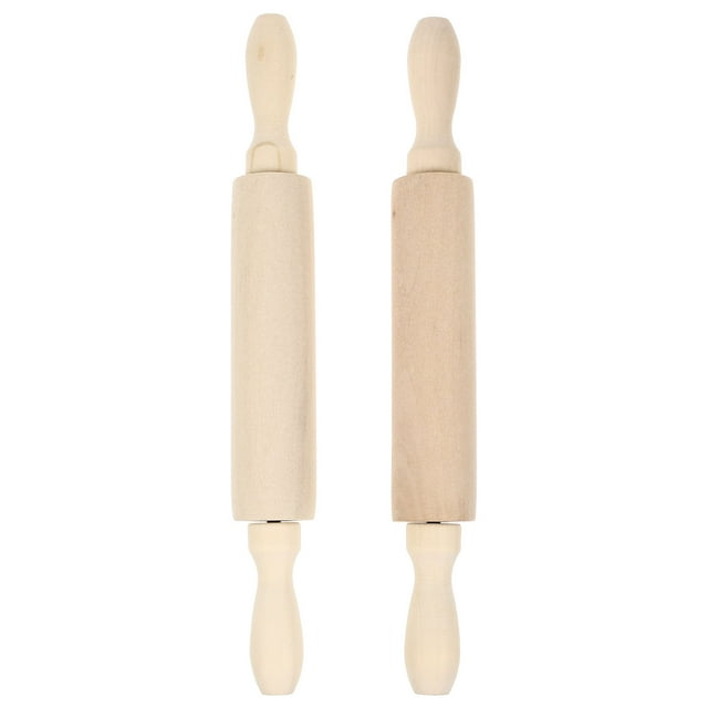MasteelfCA 2pcs Wooden Rolling Pole Kitchen Rolling Pin Toy Kid DIY Graffiti Rolling Pin