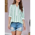 thumbnail image 3 of HOTAPEI Button Down Blouses for Women Striped Shirts Casual Long Sleeve Shirt Tops, 3 of 6