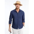 thumbnail image 5 of Mens Linen Shirt Long Sleeve Button Down Shirts Casual Lightweight Shirts Cotton Linen Breathable, 5 of 9