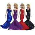 thumbnail image 3 of Tongliya Robe de Jeu pour Poupée Barbie 30cm Mode Étoile Robe de Soirée de Mariage Jupe Longue Queue de Poisson Sans Poupée_bleu, 3 of 13