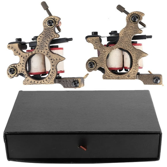 2Pcs Professional Coils Tattoo Machine Cutting Shader Liner Tattoo Gun Machine Set